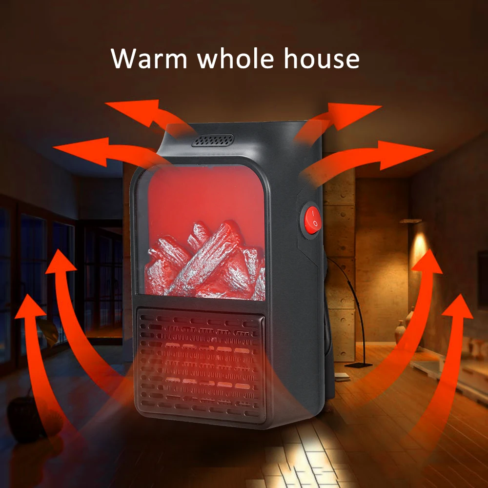 

Hot New Mini Electric Handy Flame Fan Heater Household 500W Programmable Air Warmer Machine PTC Ceramic Heating for Winter
