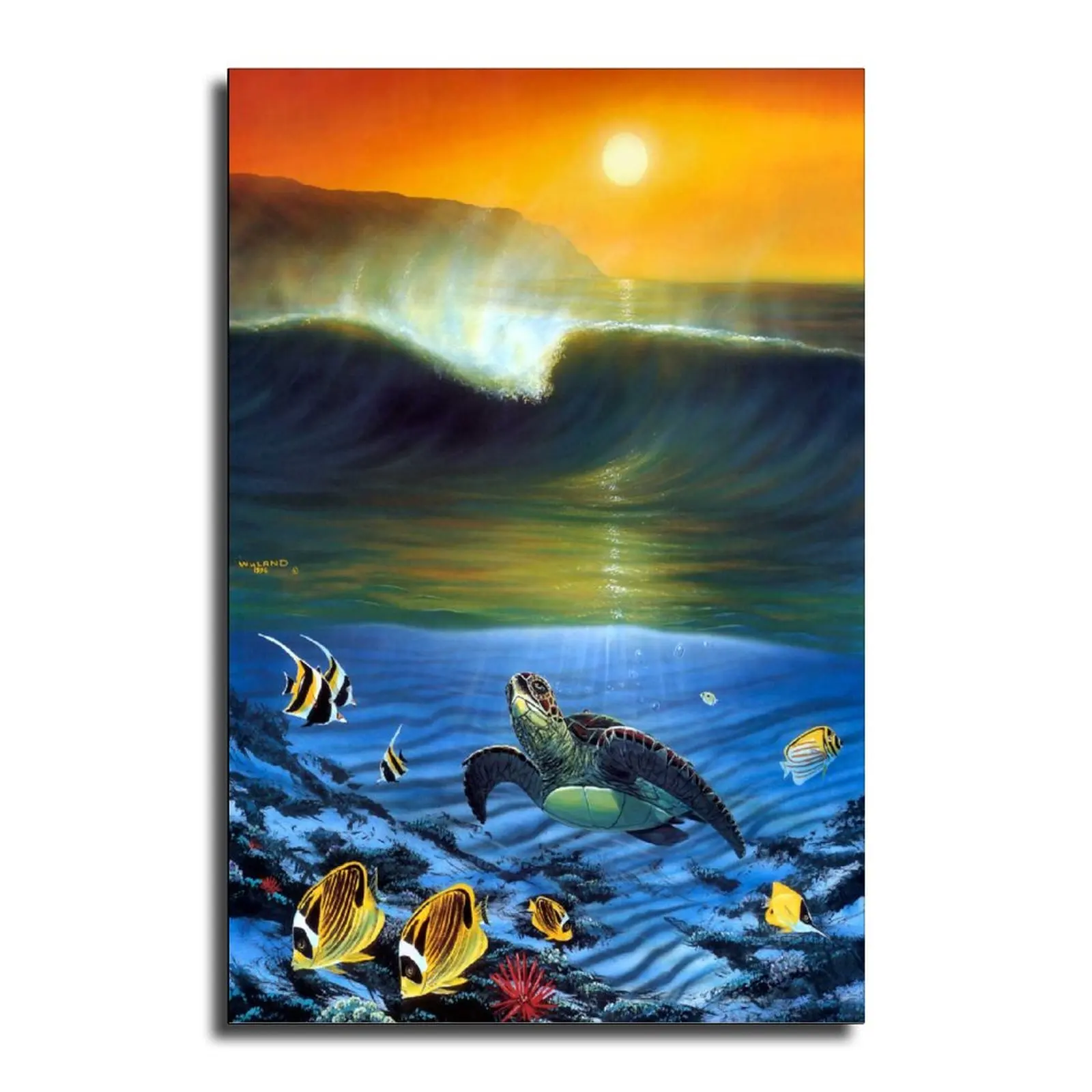 Art Painting Hd Print Robert Wyland North Shore Surf Room Decor on Canvas 16x20 