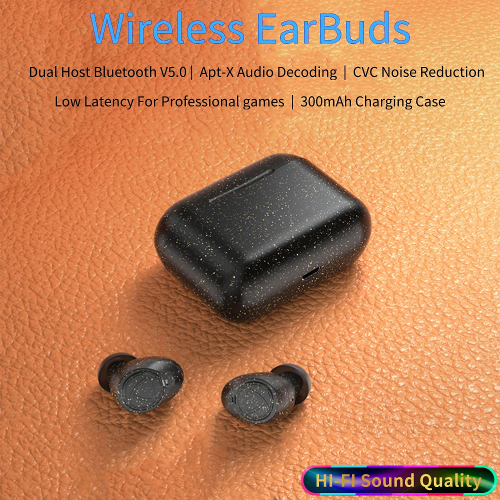Беспроводные наушники вкладыши с активным шумоподавлением двойной хост Bluetooth 5 0 микрофоном стереонаушники