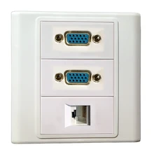 Интерфейс 2 VGA+ RJ45, информация настенная пластина крышка настенное крепление Лицевая панель Разъем Порт для домашнего офиса кабельная система