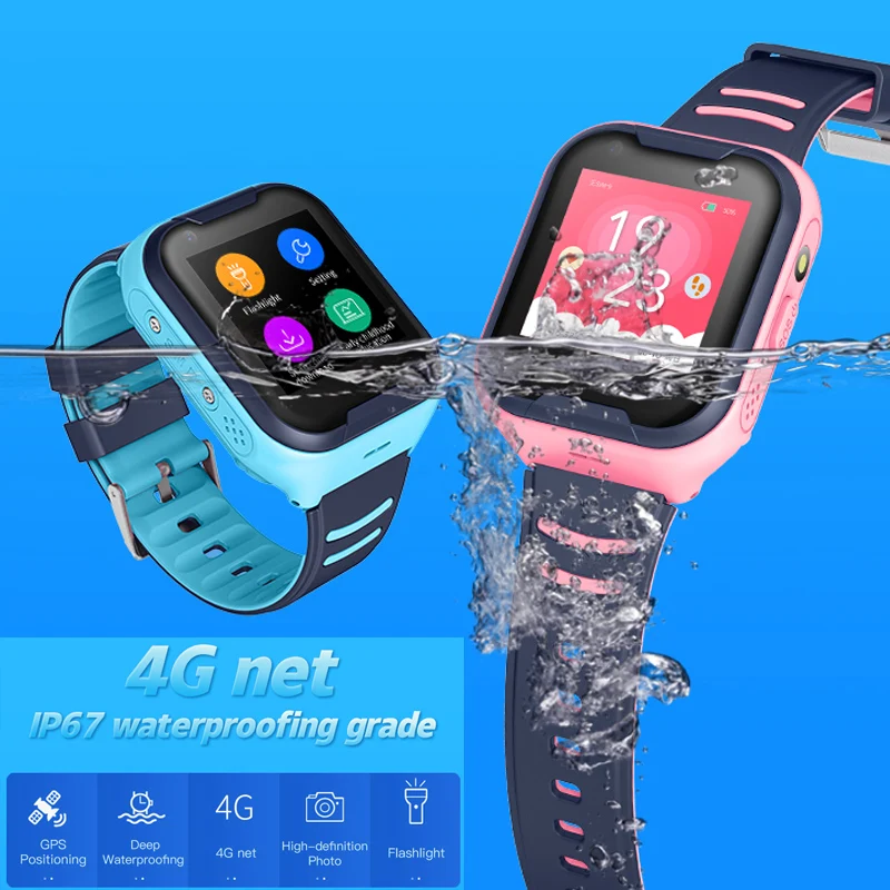 A36E Kids Smart Watch Kids 4G Wifi GPS Tracker Child Watch Phone Digital SOS Alarm Clock Camera Phone Watch for Children