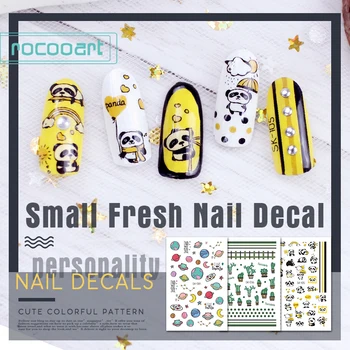 

1 Sheets Self Adhesive Cartoon Nail Sticker Decals For Nail Art Tips Decorations Manicure Fake Nails Accessoires Panda Stickers