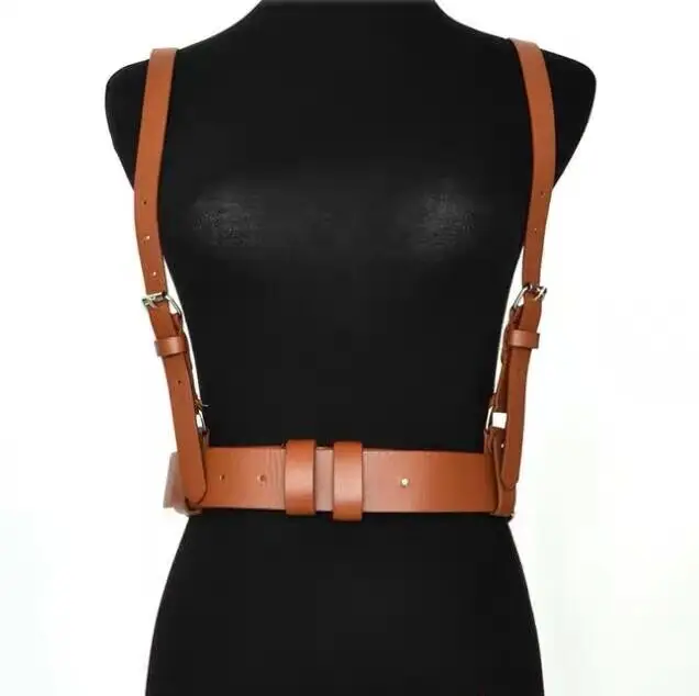 Fashion New Ladies Faux Leather Cage Chest Women Gothic Garters Sexy Bondage Cage Strap Harajuku Belts Lingerie Costumes