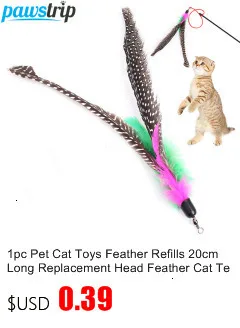 pet toys best of sale 10Pcs/lot Interactive Pet Cat Toys Soft Rabbit Fur Cat Teaser Colorful Feather Cat Stick Toy flippy fish cat toy