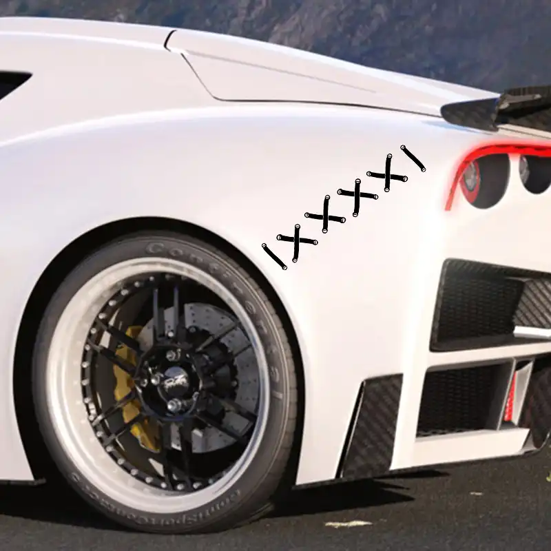 zip tie stitches laces sticker bumper Funny fix JDM race car truck