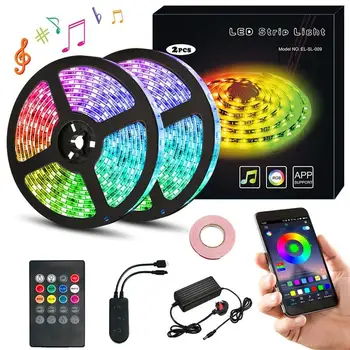 

APP Control RGB Ambient Music Light Bar Wireless Music Strip Lights With US Plug (5m 300 LEDs)