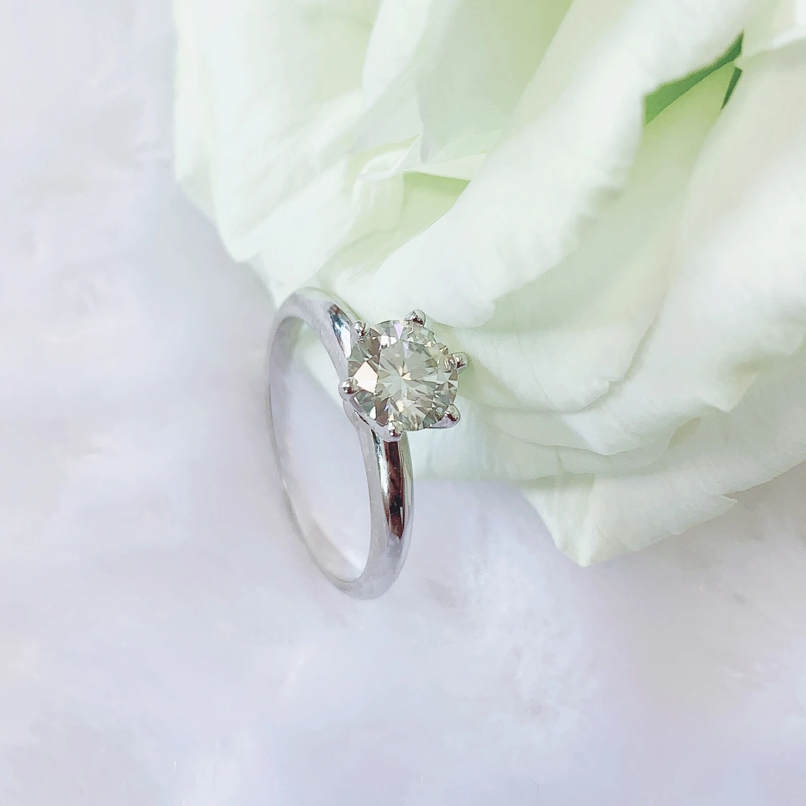 925 Серебряное кольцо 1ct круглая бриллиантовая огранка лабораторные ювелирные изделия с алмазами кольцо Муассанит классический стиль для женщин