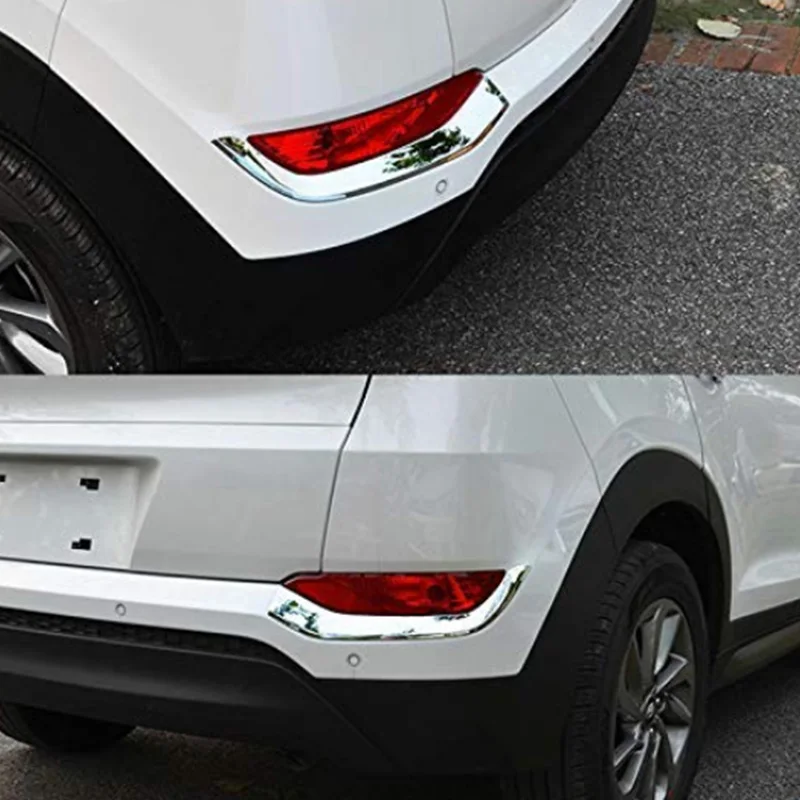 Для hyundai Tucson хромированный задний бампер отражатель противотуманный светильник крышка лампы полоса ободок молдинг отделка крышка автомобиля Стайлинг
