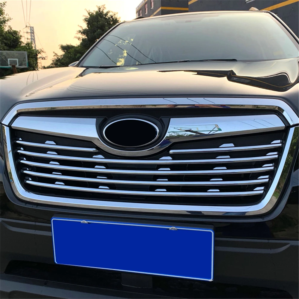 Для Subaru Forester SK экстерьер автомобиля Тюнинг Хром Передняя центральная консоль решетка радиатора рамки накладка 6 шт