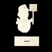 Рождественские украшения детские рисунки белый эмбрион доски деревянные части Санты настольные украшения