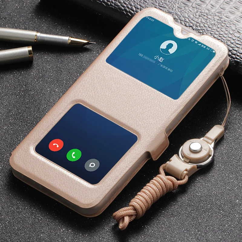 Business Double View Window Flip Custodia In Pelle Pu Per Huawei Honor 50 70 Pro Se X9 Magic 3 4 Pro Nova 9 Se Custodia Per Cordino