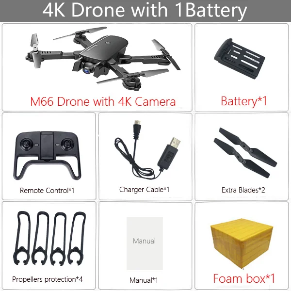 4K 1B FB Black LAUMOX M66 Радиоуправляемый Дрон с камерой 4K широкоугольный оптический поток позиционирования жестов фото Wi-Fi FPV складной Квадрокоптер Дрон Vs XS812 - Цвет: 4K 1B FB Black