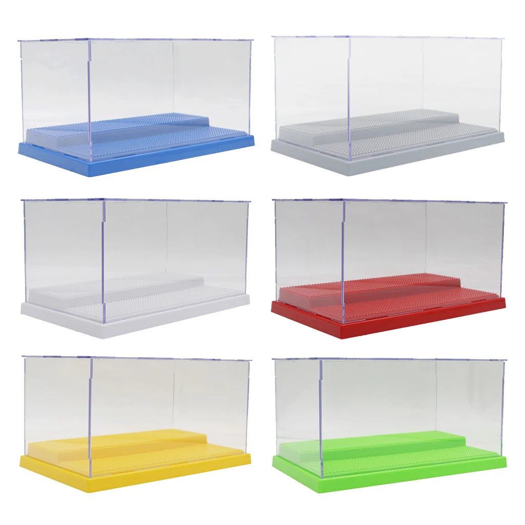 2 Tiers Display Case Box Stand Showcase for LOZ Building Blocks Diamond Brick Display Case Clear Box UV Dustproof Toy Protection