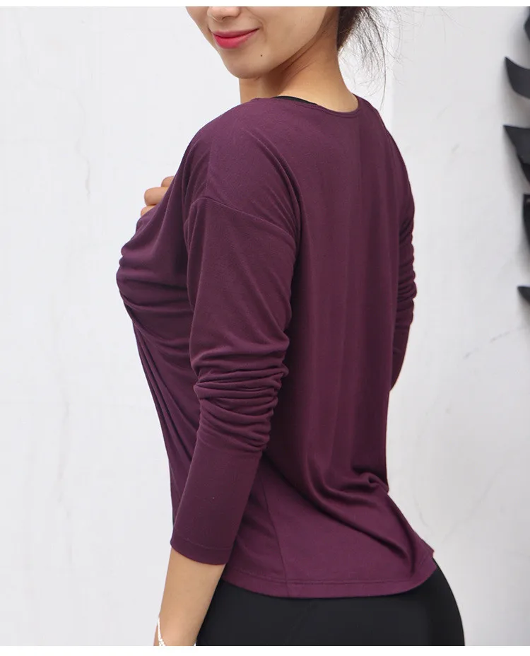 Русалка кривая дизайн Kink женская рубашка для йоги сексуальная открытая спортивная футболка с длинным рукавом реверсивная Женская свободная Спортивная футболка