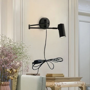 

Nordic Sconce Wall Light with Plug Rotatable COB LED Wall lamp lighting Bedroom Beside Lamps Indoor Lighting Fixtures Wall