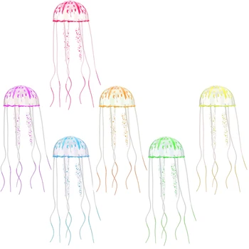 

12 Pieces Glowing Jellyfish Decoration Artificial Floating Jellyfish for Aquarium Fish Tank