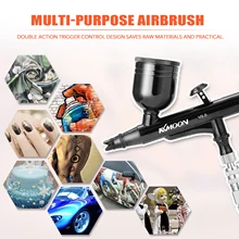 KKmoon Профессиональный Многоцелевой гравитационный корм двойного действия Аэрограф набор 0,3 мм триггер распылитель машина для художественной крафт краски