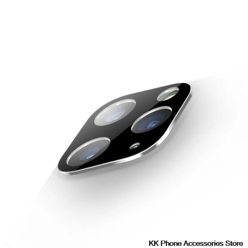 Silver For 11Pro Max Для iPhone 11 Pro Max 11 металлический защитный чехол для объектива камеры с алюминиевым кольцом для iPhone 11 Pro Чехол из закаленного стекла для объектива мобильного телефона - Цвет: Silver For 11Pro Max