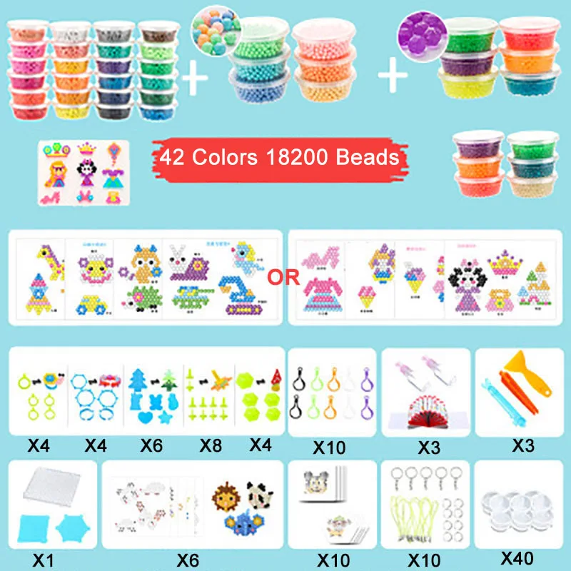 Set E 11400 шт, водные липкие бусины, игрушка, сделай сам, волшебная игрушка из бисера, ручная работа, 3D бисер, Обучающие головоломки, игрушки для детей - Цвет: Set E