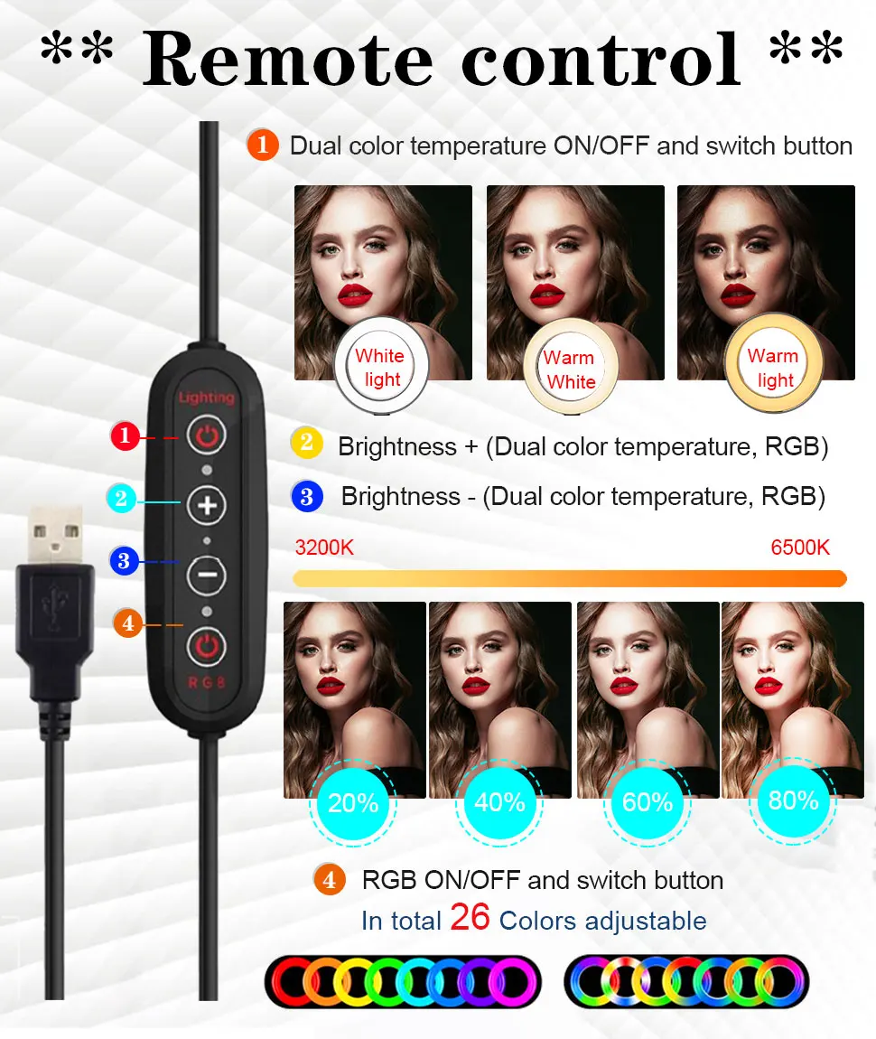 com tripé ringlight selfie anel luz para