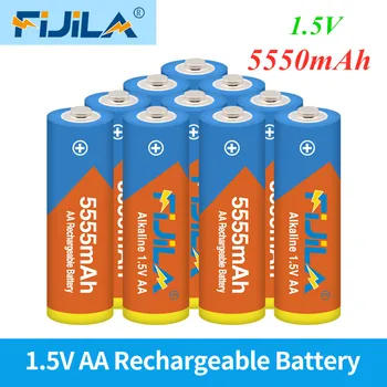 

2020 lot New Brand AA rechargeable battery 5550mAh 1.5V New Alkaline Rechargeable batery for led light toy mp3 Free shipping