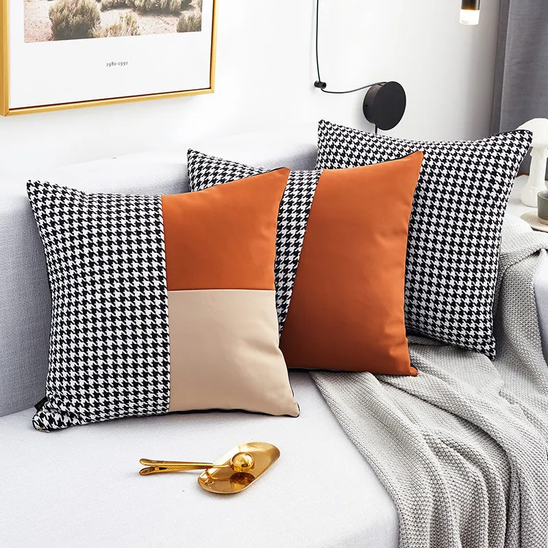 Триколор клетчатая Подушка простой современный Высококачественная офисная