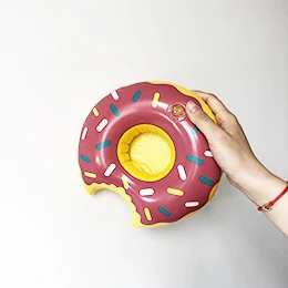 Purple donut 24 стиля мини надувной фрукт киви форма бассейн напиток держатель для бутылочек плавательная игрушка подставки для бутылка с жидким напитком - Цвет: Purple donut
