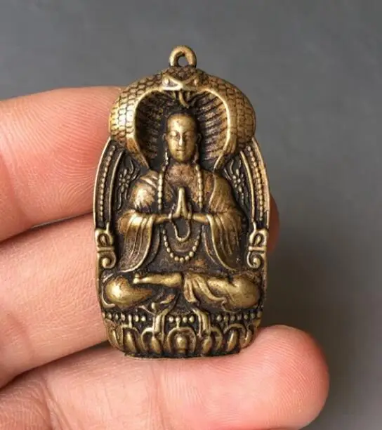 Китайская Чистая латунь Ksitigarbha Bodhisattva амулет кулон