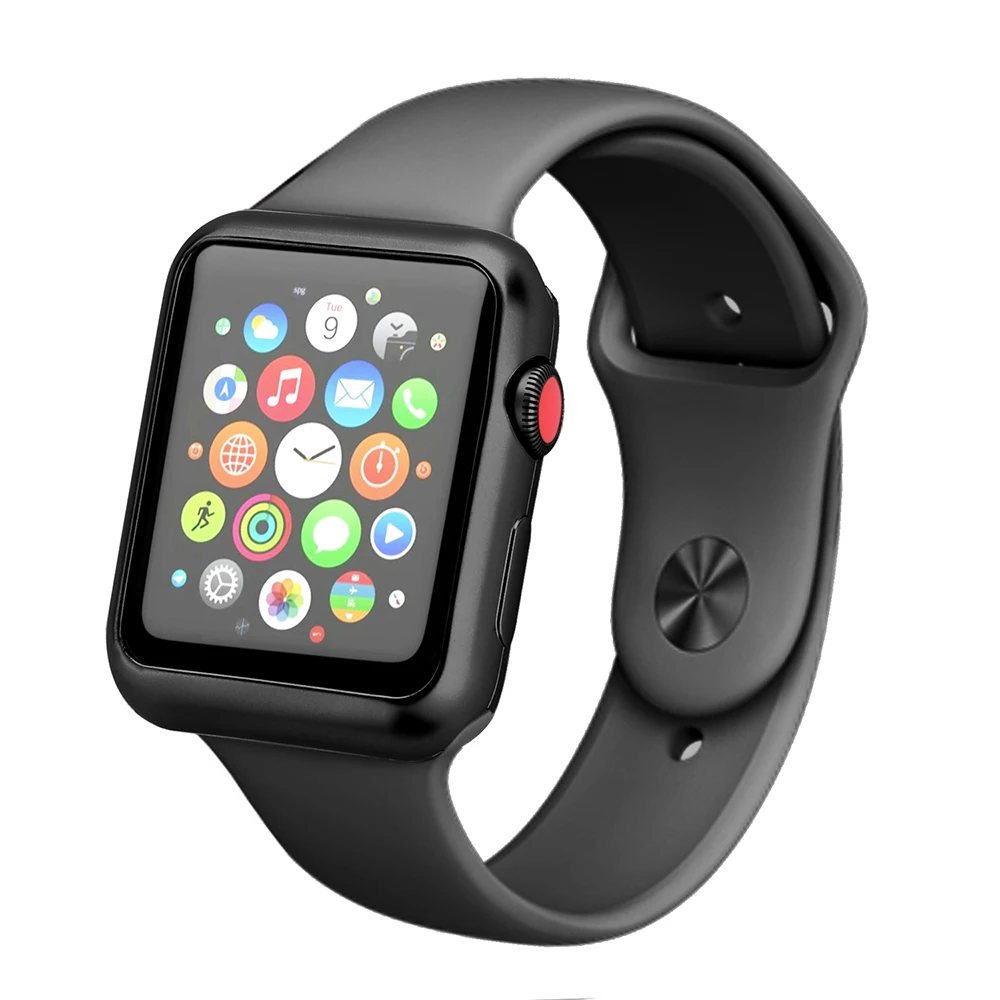 Цветной защитный чехол из ТПУ с покрытием для Apple Watch 3, 2, 1, 42 мм, 38 мм, чехол из ТПУ с полным покрытием для Iwatch 1, 2, 3, 40 мм, 44 мм