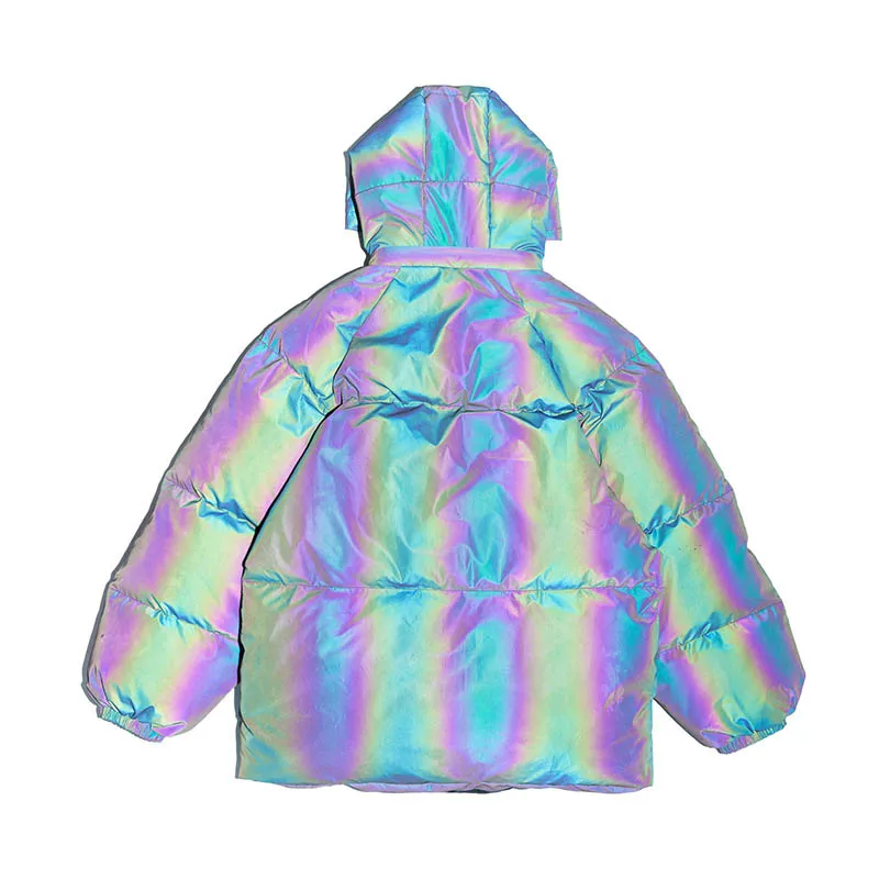 Mcikkny, мужские светоотражающие зимние куртки, пальто, Харадзюку, хип-хоп, толстая парка, уличная одежда для пар, модные пальто, верхняя одежда