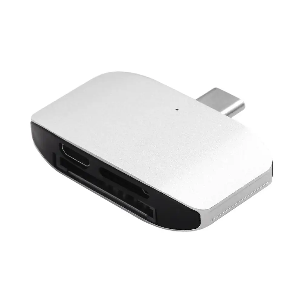 3 в 1 USB 3,0/Micro 2,0/type C 3,0 кард-ридер безопасность цифровая карта TF t-мигающий кард-ридер комбинация для ПК ноутбука type C - Цвет: Sliver