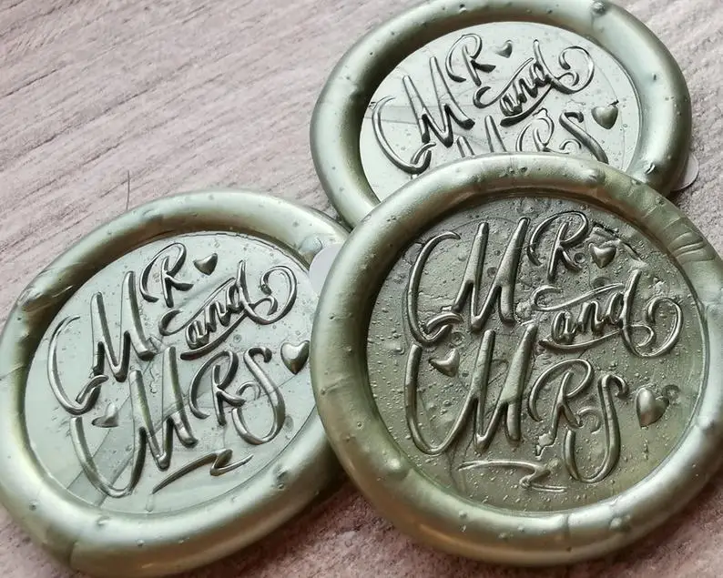 Mr и Mrs самоклеющиеся восковые уплотнения конверты шелушение палочка