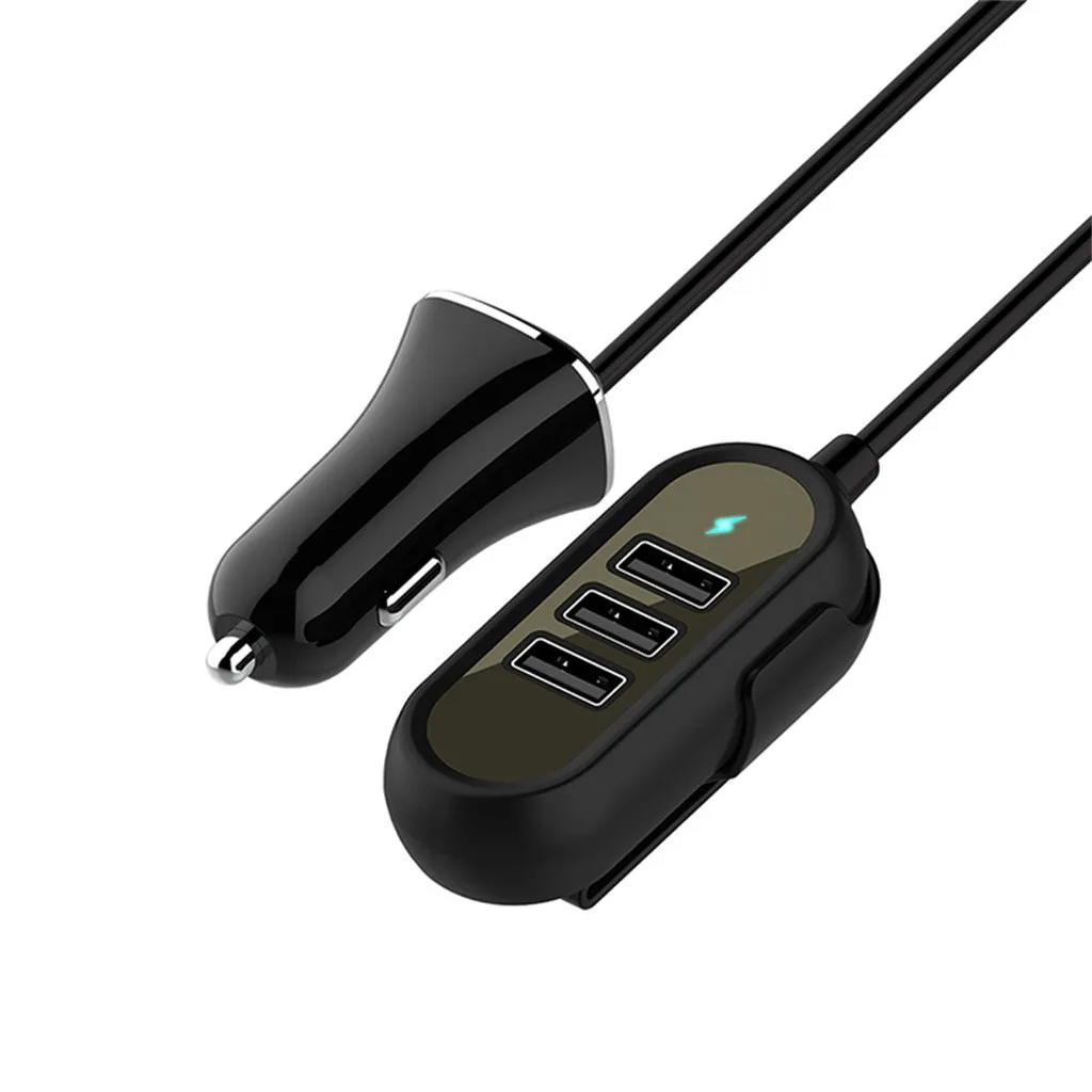 Ouhaobin автомобиля Зарядное устройство 12 V-24 V 4 Порты и разъёмы USB Зарядное устройство кабель Length1.5m адаптер для телефона 4-Порты и разъёмы зарядных порта USB для автомобиля Зарядное устройство