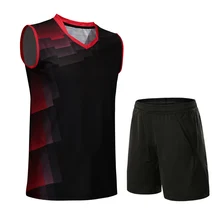 Новинка, костюм для бадминтона без рукавов, мужская и женская спортивная одежда, быстросохнущая теннисная рубашка + шорты, футболка для настольного тенниса Новинка, костюм для бадминтона без рукавов, мужская и женская спортивная одежда, быстросохнущая теннисная рубашка + шорты, футболка для настольного тенниса