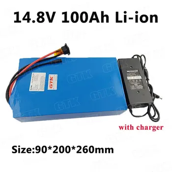 

GTK PVC 14.8V 100Ah lithium battery pack 3.7V li ion cells with BMS for inverter solar energy scooter+10A charger
