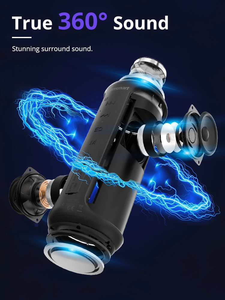 Tronsmart T6 Plus Upgraded Edition Bluetooth 5.0 Portable Speaker with Up to 40W Power, SoundPulse Technology, IPX6, NFC Tronsmart T6 Plus Upgraded Edition Bluetooth 5.0 Portable Speaker with Up to 40W Power, SoundPulse Technology, IPX6, NFC