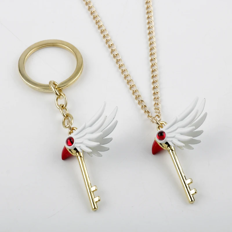 

Anime Card Captor Sakura Necklace Star Flowers Cardcaptor KINOMOTO Sealing Wand Cosplay Pendant Woman Girl Jewelry