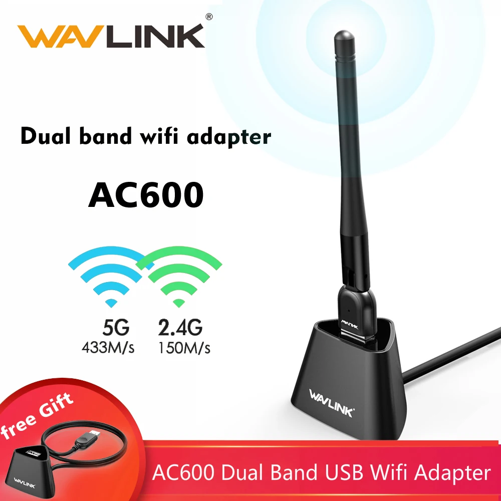 Wavlink USB WIFI Adapter 5Ghz wi fi dongle 600mbps with dock wifi