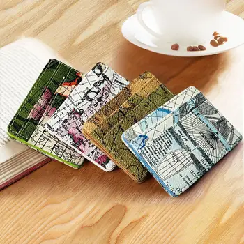 

Women Men Map Pattern Multi-Card Card Holder Wallet Frosted Fabric Card