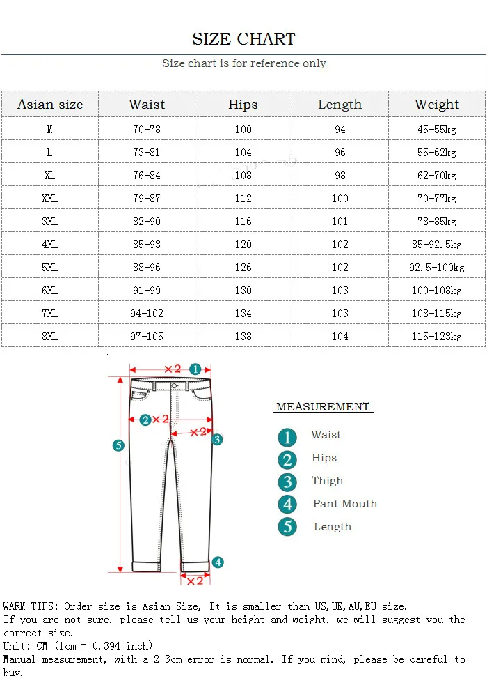PANTS SIZE