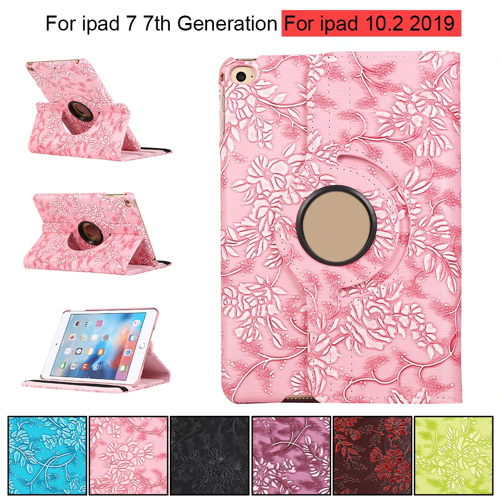 

New Design Case For iPad 10.2 2019 Case Cover For Coque iPad 7 7th Gen A2200 A2198 A2232 A2197 360 Degree Rotating PU Leather