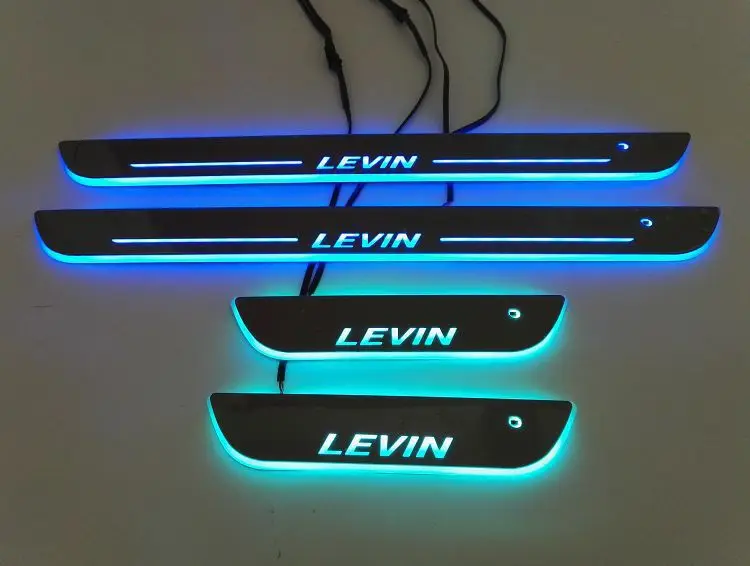 Lewin Индуктивный не сломанная линия СВЕТОДИОДНЫЙ Красочный стример динамическая подсветка Руководство Добро пожаловать подсветка для подножки включены порог для автомобиля