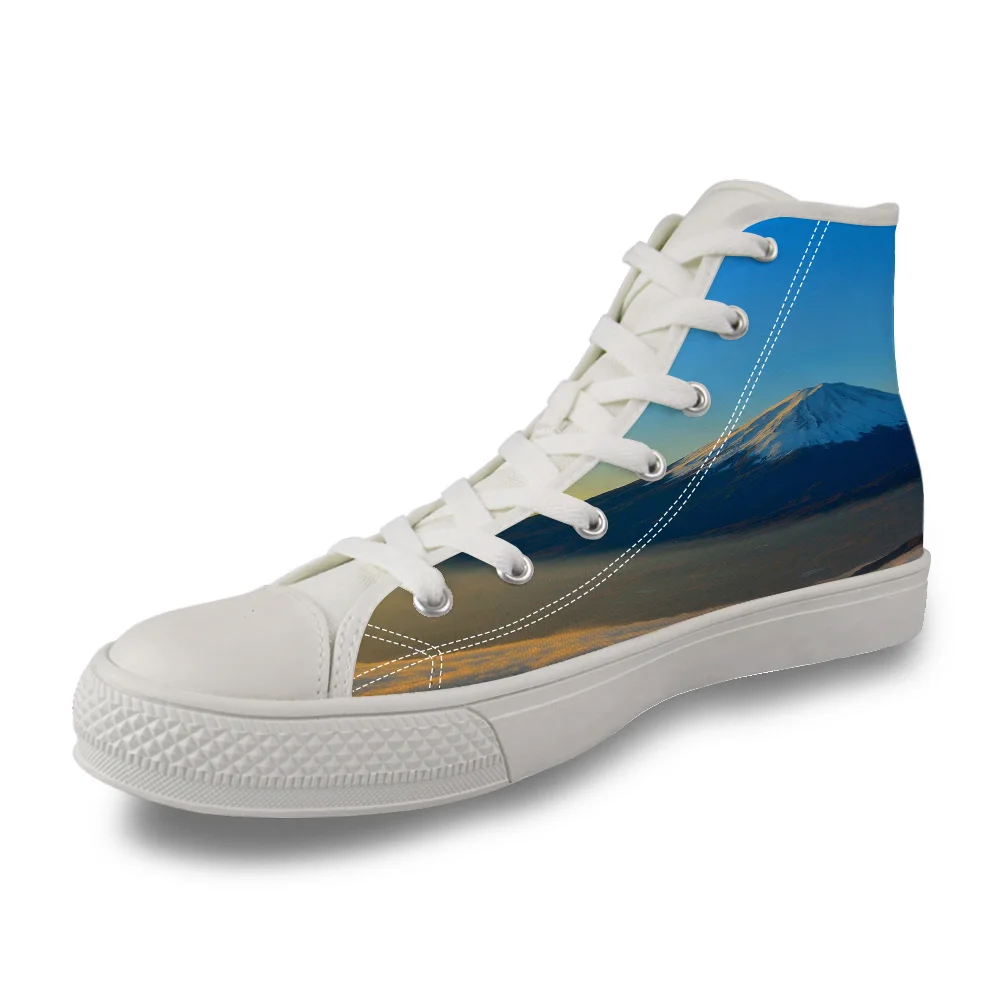 

Fuji Landscape High Top White Canvas Vulcanized Breathable Shoes