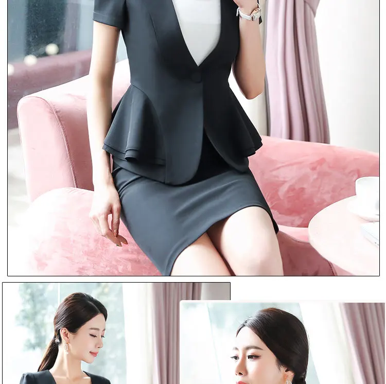 Gs236 Business Suit Women's Summer Beautician Two-Piece Set Skirt Teacher Uniforms Kindergarten Teacher Kindergarten Suit
