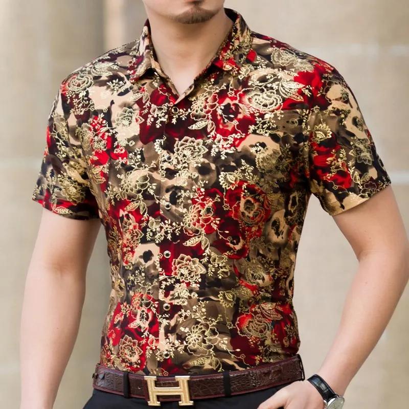 Camisas de seda de Hawaiano 80% para hombre, camisas de manga corta a ropa de playa de verano 2023|Camisas informales| - AliExpress