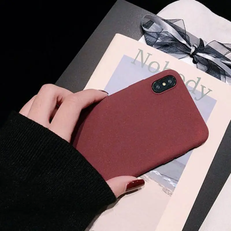 Бордовый Чехол для телефона, чехол для iPhone 7, 8 Plus, чехлы с милым рисунком из мультфильма для iPhone X, 6, 6 S, 5, 5S, XS Max, XR, Мягкая силиконовая задняя крышка из ТПУ - Цвет: Бордовый