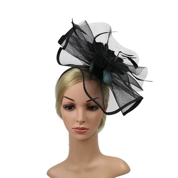 

Ladies Feather Fascinator Cocktail Hat Kentucky Derby Large Hats Headbands Flapper Headpeice Hair Clip Hair Accessories