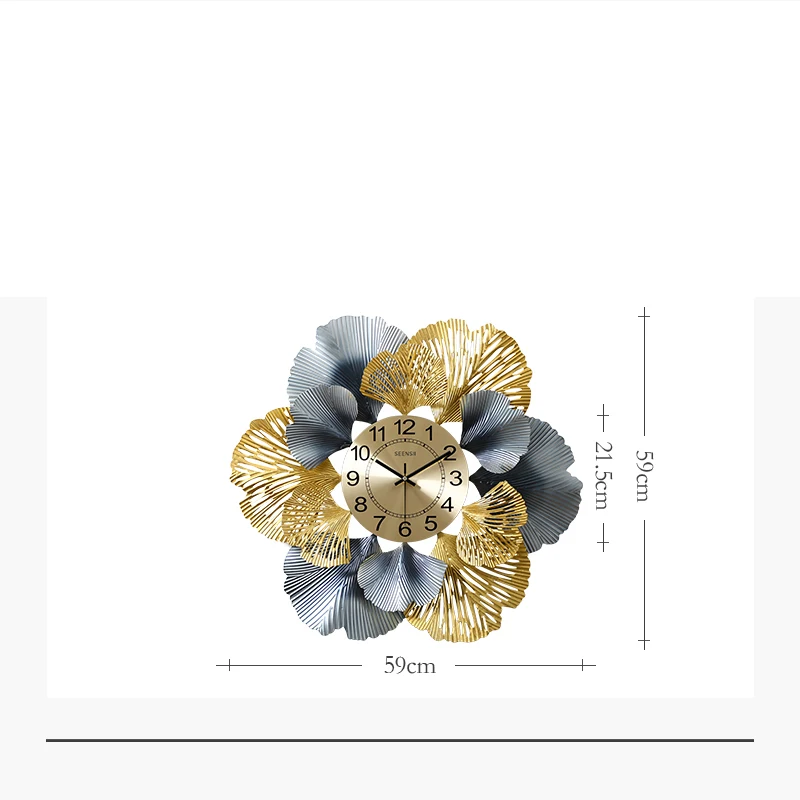 Китайский кованый лист гинкго, декоративные настенные часы, настенная роспись, украшения для дома, гостиной, настенные подвески, украшения, поделки