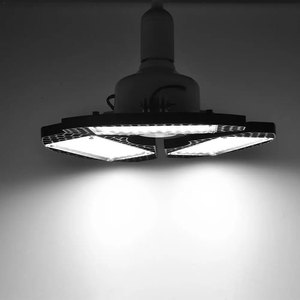 AC85-265V E27 60 Вт/100 Вт деформируемый светодиодный потолочный светильник для гаража водонепроницаемый 2835 Светодиодный Освещение для гаражной мастерской с регулируемыми панелями