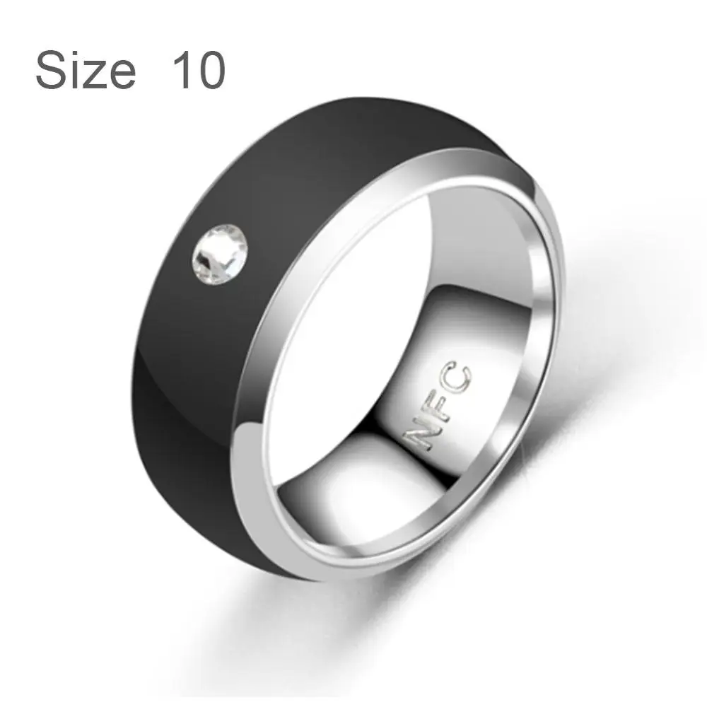 Black Size 10 NFC многофункциональное умное кольцо для всех Android технологии палец Смарт носить палец цифровое кольцо - Цвет: Black Size 10